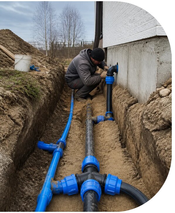Монтаж наружного водопровода на участке под ключ в Пятигорске